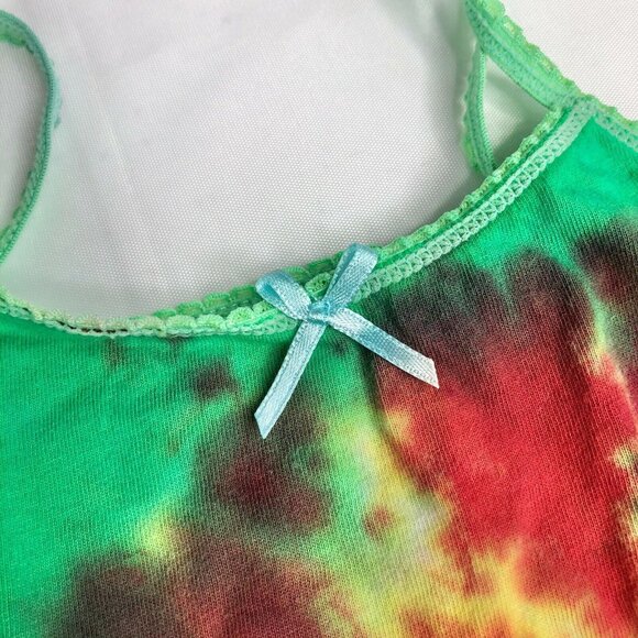Tie-Dye Toddler Girls Tank Top 2-3T with Bow 100% Cotton Multicolor - Picture 2 of 5